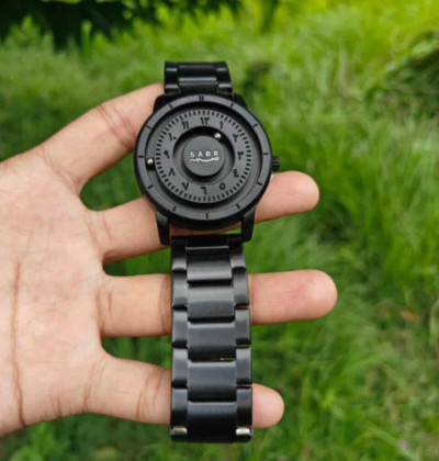 Sabr Arabic Numerals Alloy Quartz Watches Men's Magnetic Bead Watches Top Luxury Mirrorless Quartz Watches