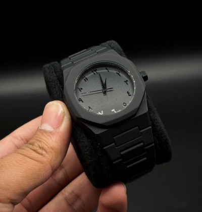 Black Aura Quartz Watch – Lightweight Design, Arabic Dial Full Black Aura Wrist Watch