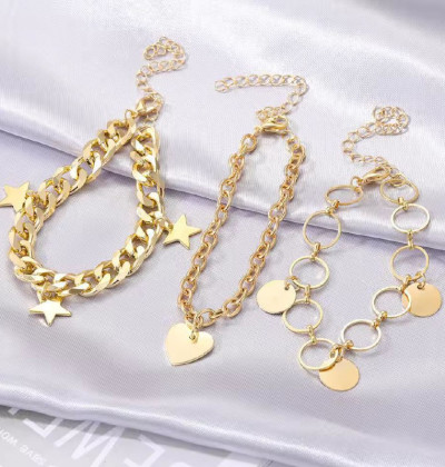 Fashion Charm Coin Portrait Bracelet For Women Vintage Gold Color Punk Thick Chain Bracelets Luxury Jewelry Gift
