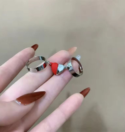 Magnetic Couple Ring Hip Hop Fashion Jewelry Punk Love Pendant Open Ring