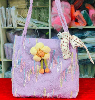 Sunflower Doll Tote Bag With Special Texture Design, Girl's Casual Handheld Bag For Daily Commute, Class Underarm Bag