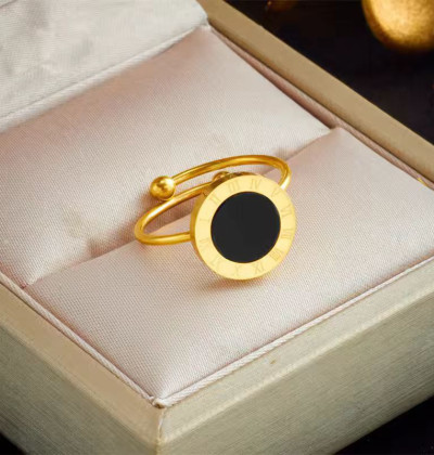 Fashion Simple Butterfly Heart Welded Rings for Men Women Couple Stainless Steel Roman Numerals Zircon Ring Jewelry Gifts