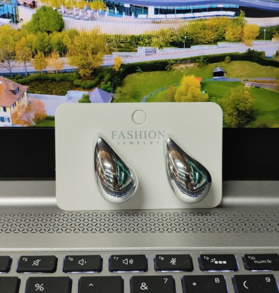 New Fashion Water Drop Half Empty Stud Earrings For Women Punk Metal Gold Color Geometric Thick Earrings Jewelry Gift