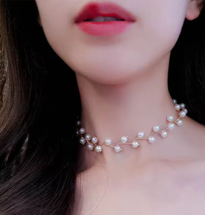 Imitation pearl choker, fairy necklaces for women, Korean fashion, pearl pendants, trend necklace, neck jewelry, party neck decoration