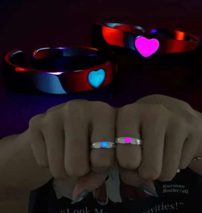 Heart Shape Couple Ring 2PCS